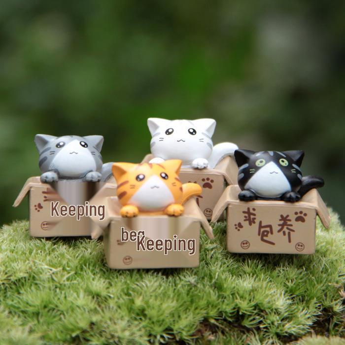 PVC Cartoon Kitten Succulent Garden Ornament - DIY Bonsai Decor Figurine