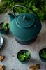 CAST IRON KETTLE 1.5L TEAPOT 4x CUPS INFUSER PADS TEA STRAINERS