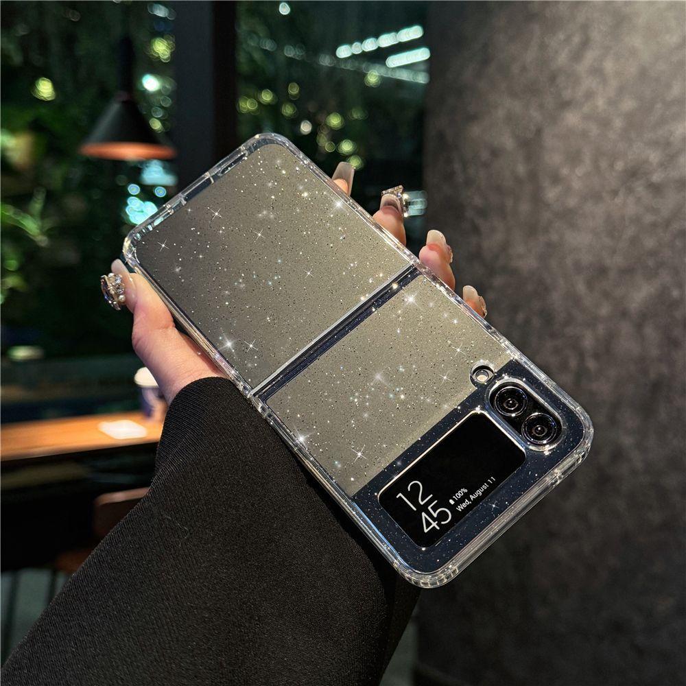 Applicable To Zflip5 Mobile Phone Case Folding and Colorful Samsung Galaxy Zflip4 Transparent Shell Gradient Magnetic Case