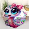1pc Cute Snake Umbrella with Jeweled Print - Automatic Open/Close, Metal Frame & Plastic Handle, Compact Travel Umbrella for W