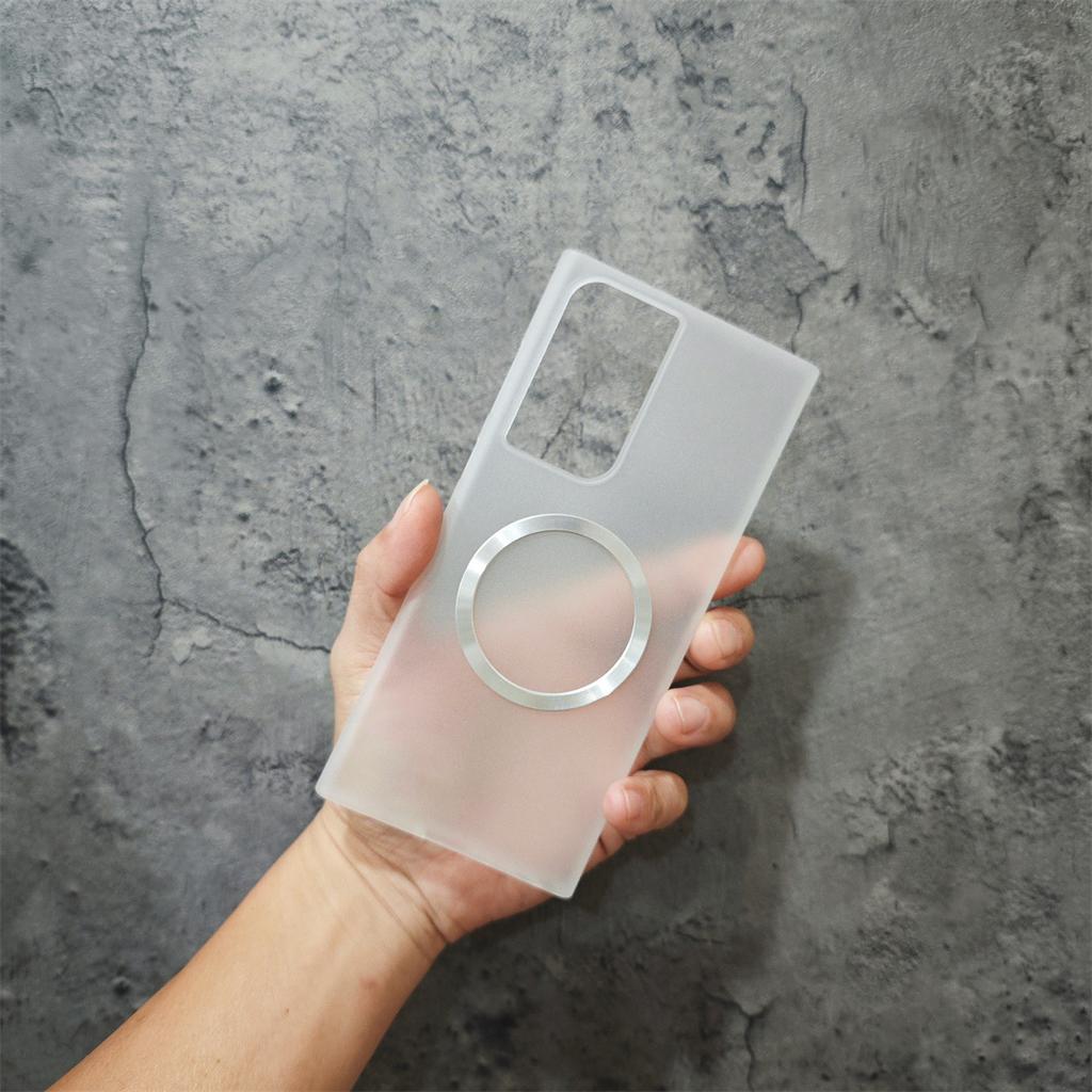 Samsung S22ultra Ultra thin Magnetic Suction Phone Case Matte S21U Transparent Non yellow PP Hard Shell Simple Model