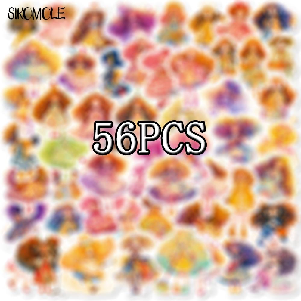 103056PCS Afro Hair Cartoon Princess Stickers Aesthetic Anime Girl Decal DIY Laptop Guitar Skateboard Luggage Graffiti Sticker