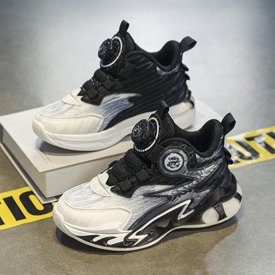Breathable Rotary Buckle Classmate Running Boys Spring and Autumn Sneakers Mesh Middle and Older Children's Basketball Shoes Fashion 2025