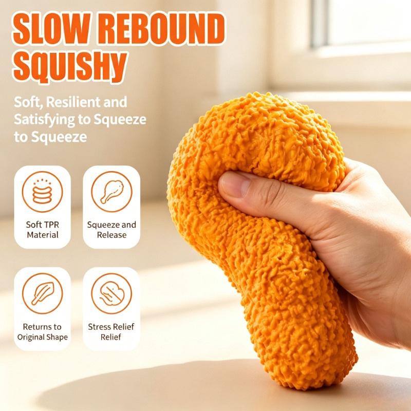 Chicken Drumstick Fidget Toy For Kids Adults Sensory Squeeze Stress Relief Gift Desk Toy Realistic Chicken Leg Decoration