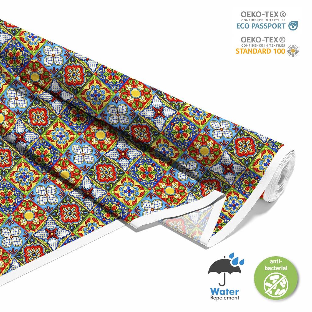 Outdoor Dekostoffe Oxford - Motiv Mexikanische Talavera