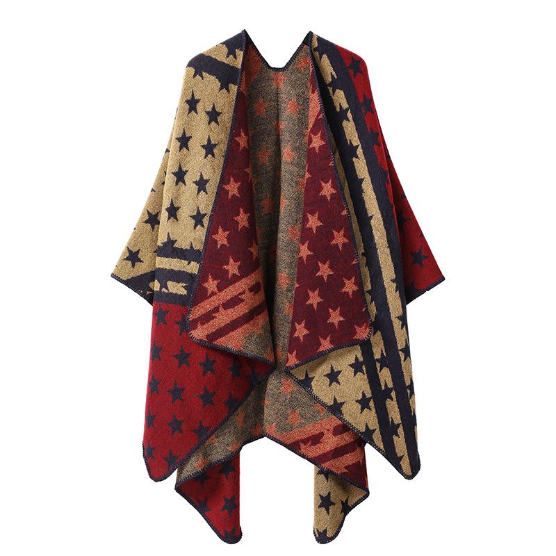 

Внутренняя Монголия Прерийная шаль с двухсторонним шарфом Рождественская накидка Утолщенная накидка 160-135CM