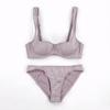 Ultra-Thin Satin 1/2 Cup Bra Set: Seamless, Sexy Double-Breasted Design