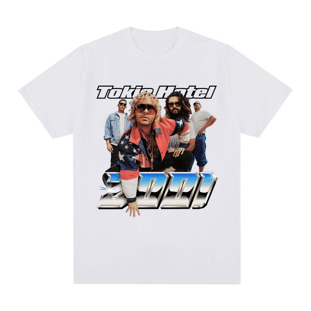 Niemiecki Zespół Rockowy Tokio Hotel Graficzny T-shirt Moda Męska Hip Hop Punk Krótki Rękaw T-shirt Casual Bawełniane Oversize'owe T-shirty