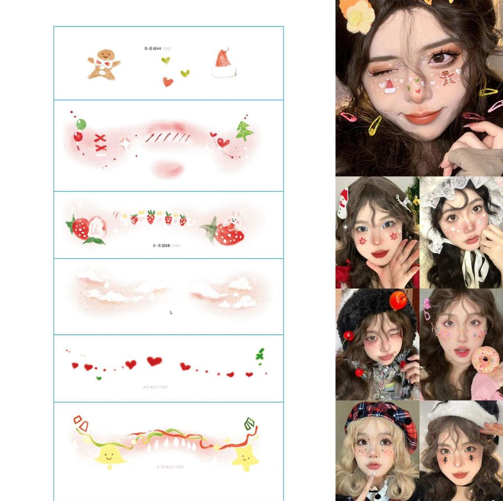 Cartoon Pattern Water Transfer Tattoo Decals Disposable Facial Stickers Lovely Removable Body Art Ornaments Waterproof Temporar