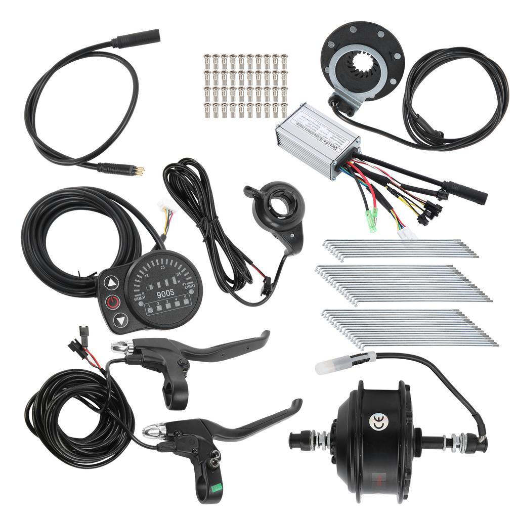 36V 250W Hub Motor EBike Conversion Kit with KT900S Display Meter for 700C 12G Wheel(Rear Freewheel Motor )
