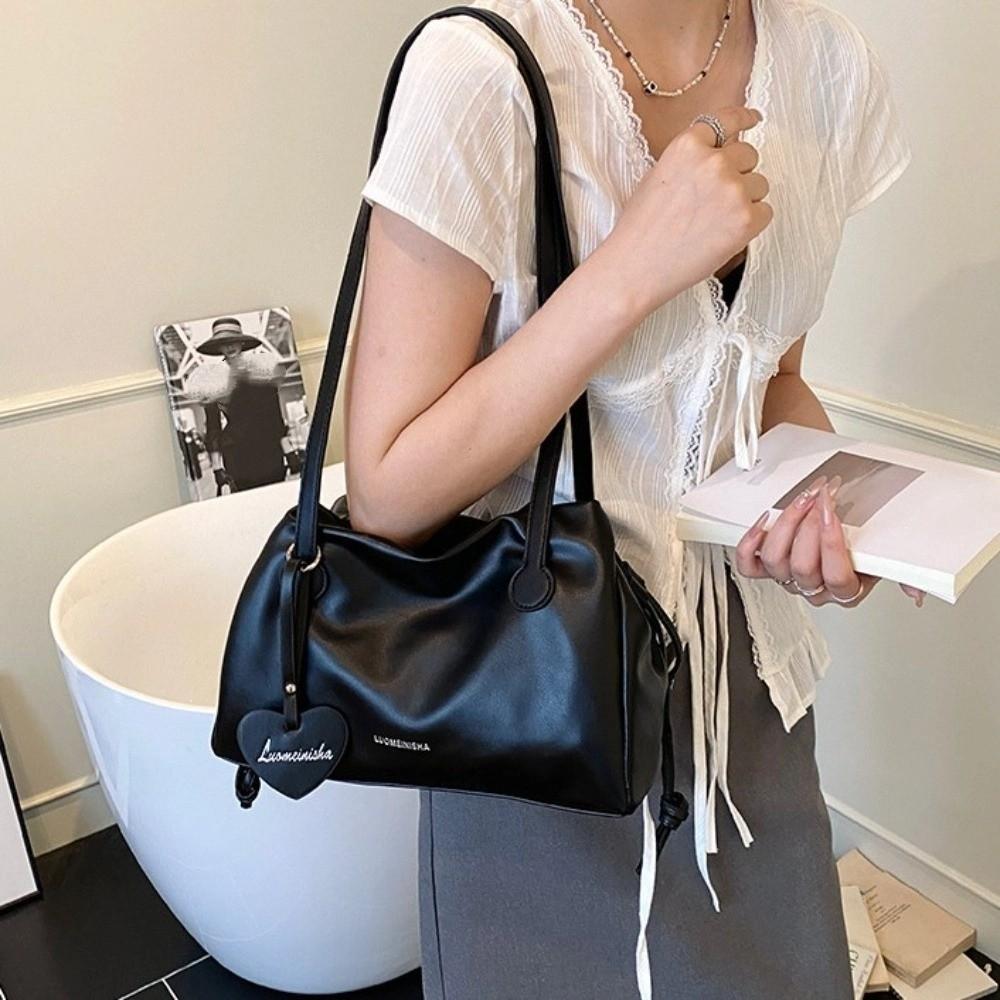 Love Pendant Large PU Handbag Shoulder Pouch Messenger Bag Versatile PU Underarm Bag  Women