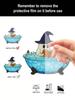 Acrylic Halloween Ghost Window Hanging Blue Bathtub & Witch Hat Design Cute Ghost in Reading Book Pendant Spooky Wall Decor Gift
