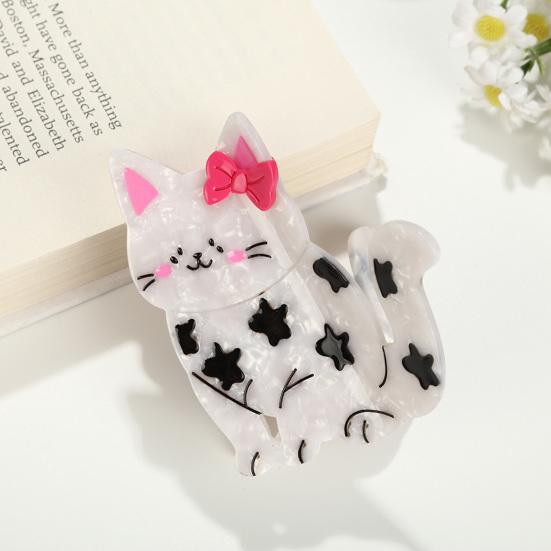 Hair Clip Cartoon Cat Shape Acetic Acid Back Head Hair Claw Anti-slip Teeth Lightweight