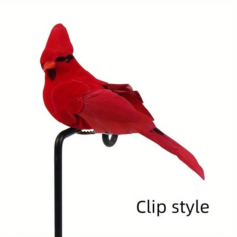 2pcs/set Red Foam Feather Bird Artificial Imitation Cardinal Birds Model Home Garden Plant Wedding Decoration Ornaments DIY Party