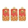 3pcs Elegant Gold Plated Steel Sunflower Necklace Pendant for Women with Enamel Tarot Card and Crescent Star Charm