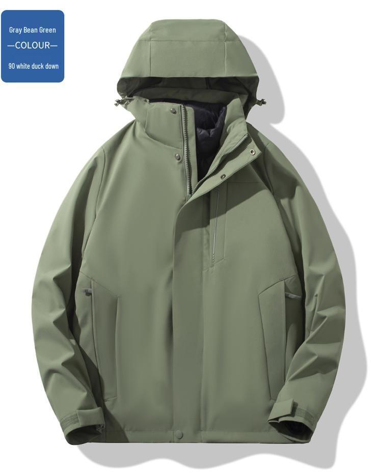 

Унисекс Водонепроницаемый Ветрозащитный Утепленный Велокостюм 3-в-1 с 90% Пуха Белой Утки M