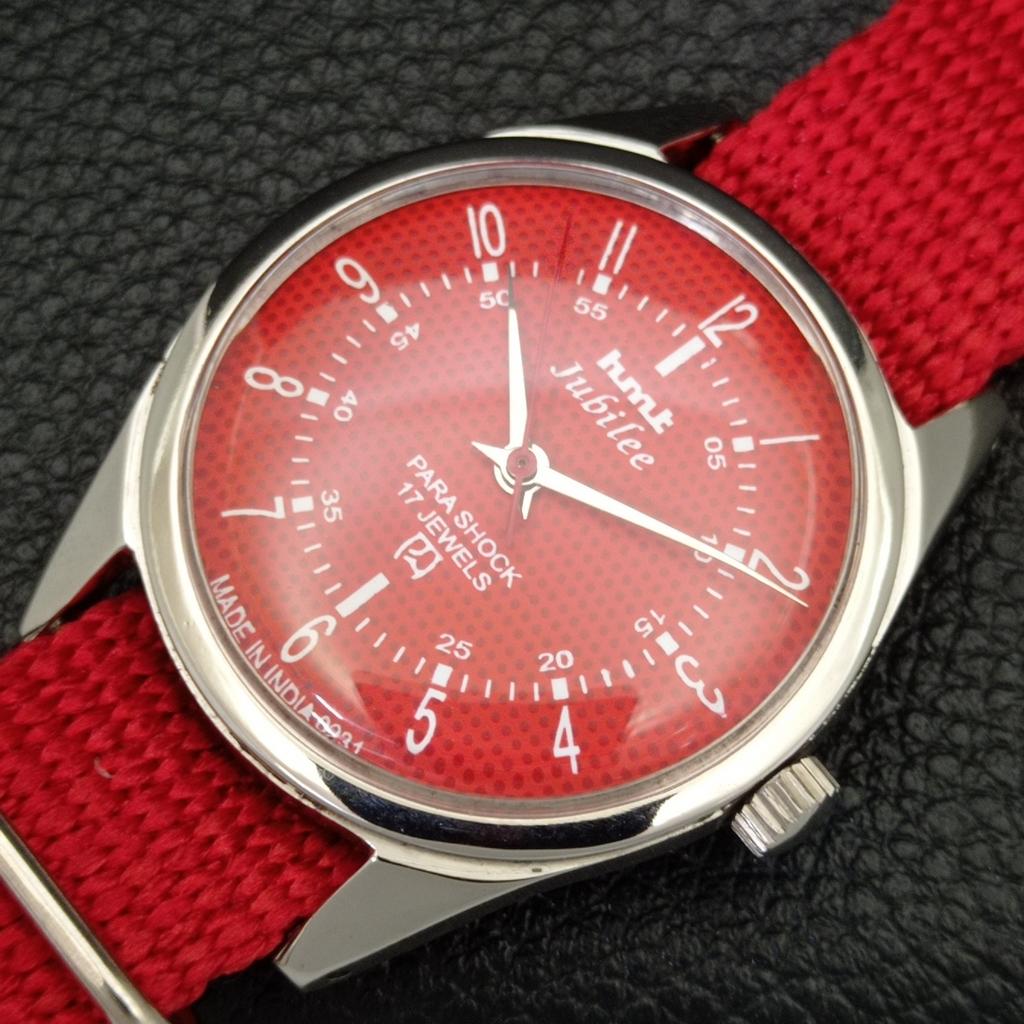 CEAS VINTAGE HMT JUBILEE CU MECANISM MANUAL INDIAN PENTRU BĂRBAȚI, CADRAN DE CULOARE ROȘIE a700117-5