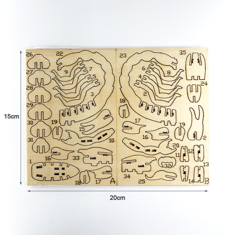 Children's DIY Wooden Puzzle Three-Dimensional 3D Hand Assembled Insect Model Brain Game Toys for Kids Gift