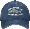 Funny Gift Hat Women Want Me Fishes Fear Me Hat for Women Baseball Hat Cool Hats Designer Cap Men One Size