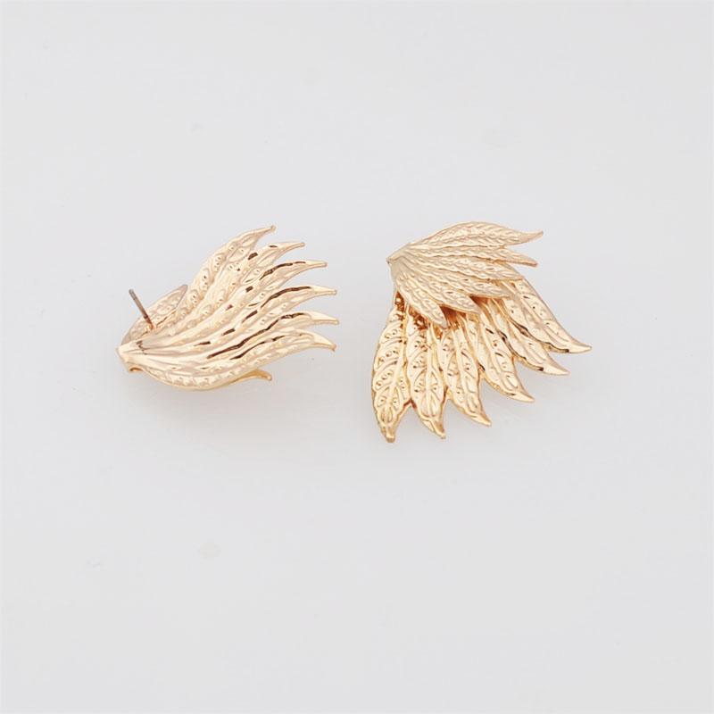 2025 New in Angel Wings Bohemian Gold Color Metal Small Earrings for Women Double Layers Wings Ear Jewelry femme orecchini