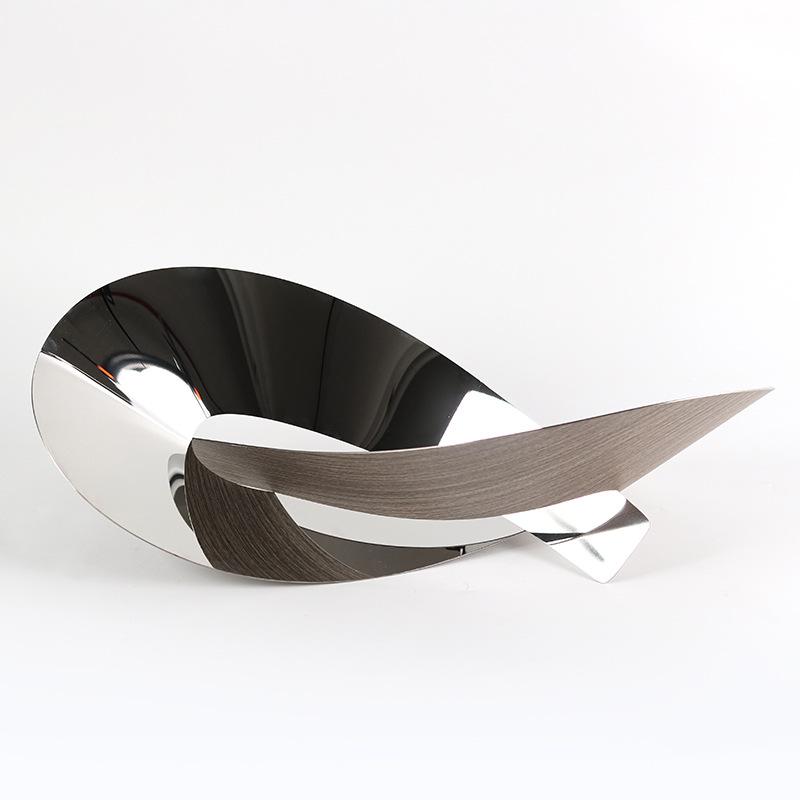 Artistic Wood Grain Vortex Irregularly Wound Fruit Plate Ornaments Modern Minimalist Designer Home Storage Tray Accessories