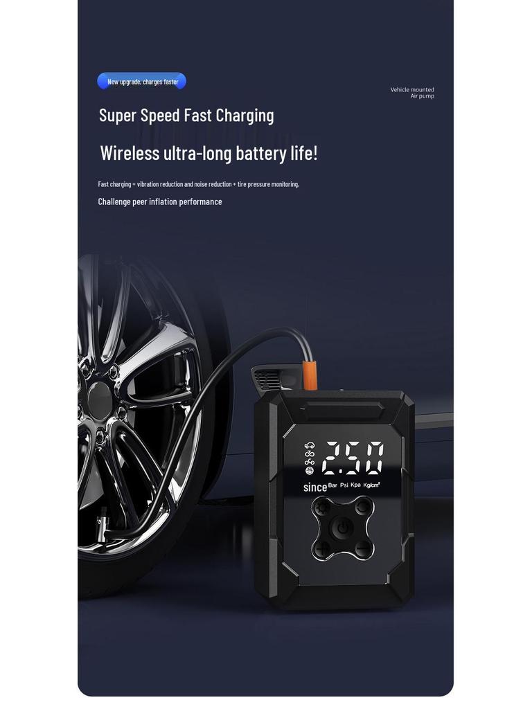 Wireless Dual-Use Mini Car and Bicycle Tire Inflator Pump