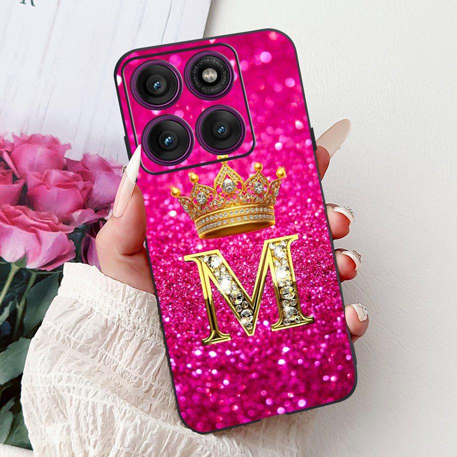 For Motorola Edge 60 Pro Case 2025 Luxury Crown Letters Soft Silicone Black Phone Cover For Moto Edge 60 Fusion 60s Edge60 Funda
