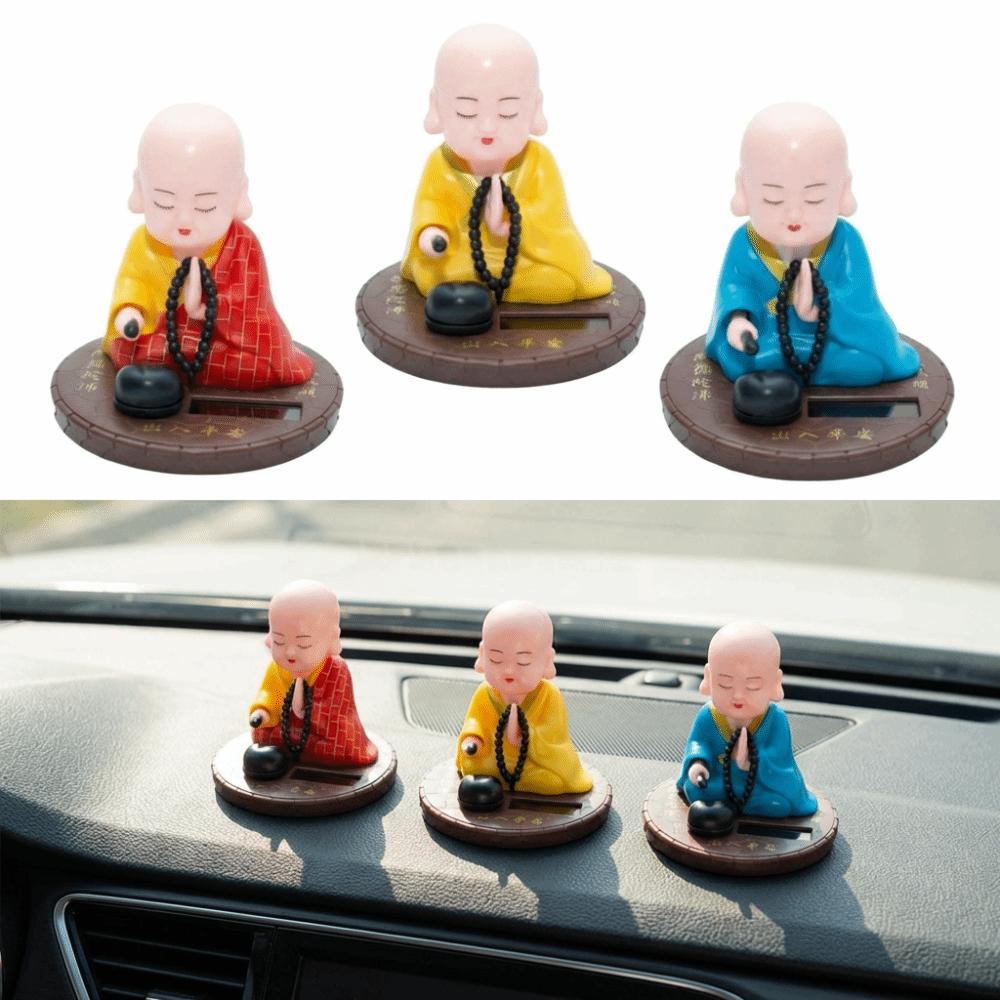 Devout Prayer Solar Nodding Buddha Toys Wealth Coming Buddhist Monk Figurines  Gifts
