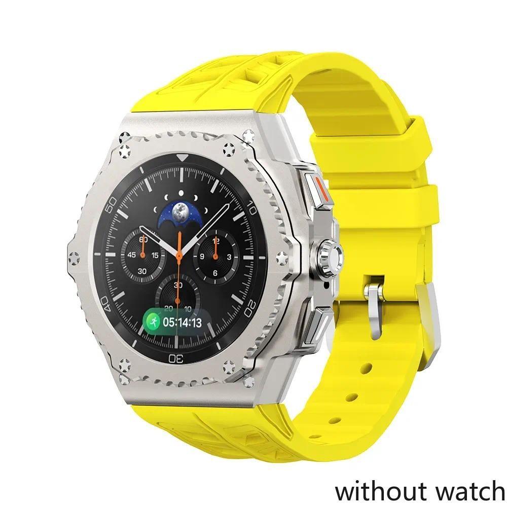 Luxury Mod Kit Alloy Metal Case For Samsung Watch 8 Classic 46mm Rubber Band For Galaxy Watch 8 Classic 46mm Kit Accessories