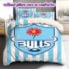 The Bulls rugby Pattern Bedding,Quilt Set Quilt Cover Pillowcase Home Birthday Gift (1*duvet cover+2*pillowcase,without core)