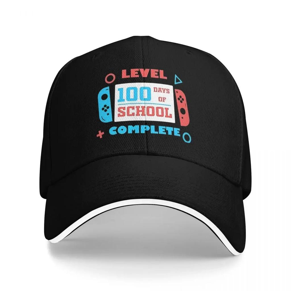 Level 100 Days Of School Completed Video Game Hat Caps Unisex Baseball Cap Cap Man Summer