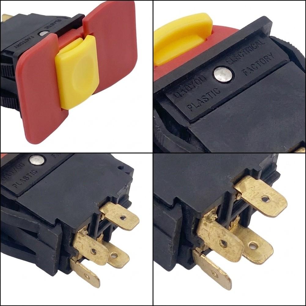 Red Yellow Plastic Key Switch 250V Design Clamp Connector For Electrical Equipment Control Lockable Hardware