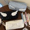 Y2k Korean Style Pen Bag Desktop Storage Pencil Pouch Wings Star Dots Pencil Case  Kids Children