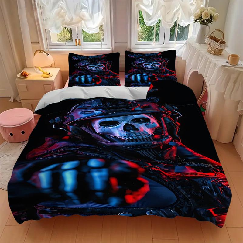 3pcs GhostWolf Art Print Home Decor Bedding Set-Universal Three-Piece Suit for Bedroom, Guest Room, Living Room, Hotel-Perfect Gift for Fans