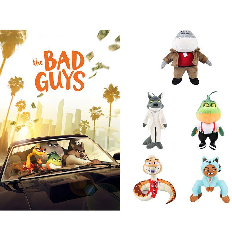 The Bad Guys Plush Toy Collection Featuring Mr. Wolf Ms. Tarantula Mr. Snake Mr. Piranha And More!