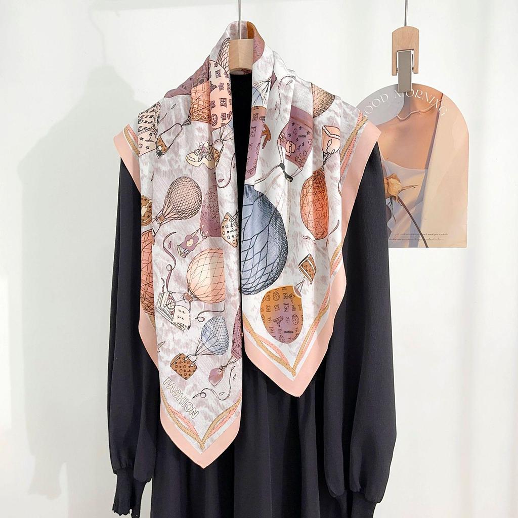 90×90 Großer Hochwertiger Schwarz-Weiß Gestreifter Schal: Professionelle Halsbekleidung, Stirnband & Sonnenschutz-Kopftuch