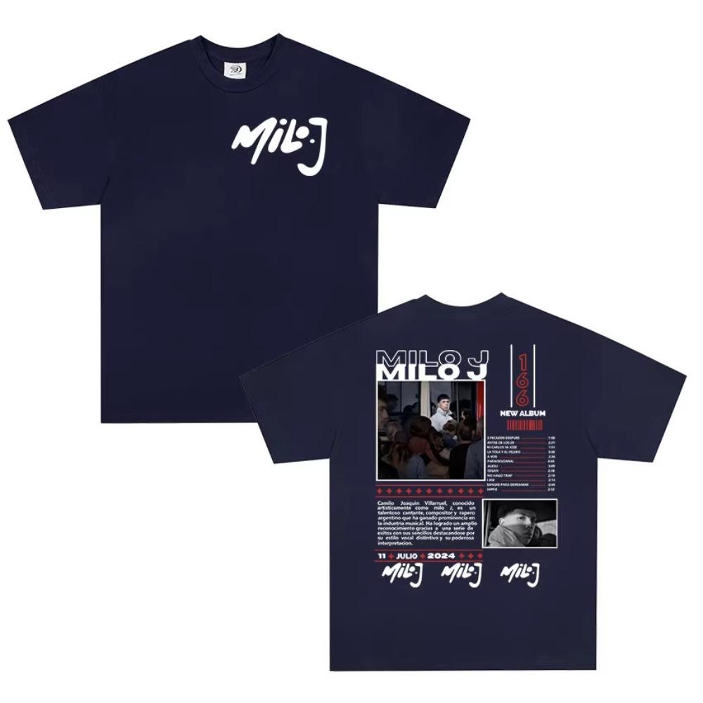

Rapper Milo J 166 Tour 2026 Album T Shirts Men Women Retro High Quality Short Sleeve Tshirt Oversized Cotton TShirt Streetwear M