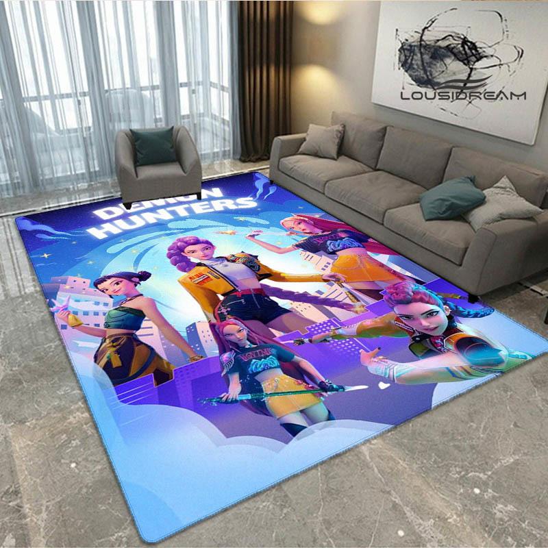 3D KPop Demon Hunters Print Carpet Non-slip Carpet Outdoor Carpets Area Rug Home Bedroom Decor Rug for Bedroom Birthday Gift