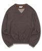 XTONZ Xtk180 Striped Layered V-Neck Pullover Knit (Brown)