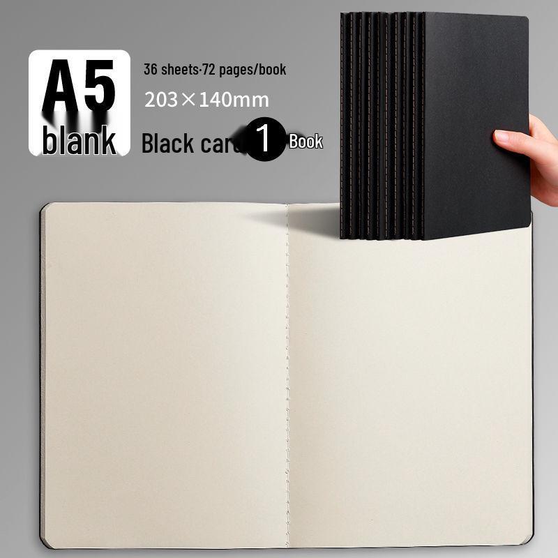 B5 Student Notebook: White, Kraft Paper, Stitched Binding, Blank, Lined, Grid Options