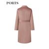 PORTS Women's Elegant Rose Pink Double-Faced Wool Lapel Coat
