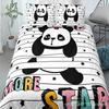 Set Biancheria da Letto Panda Stampa 3D Copripiumino Morbido Con 1/2 Federe Per Bambini Adulti Microfibra Ragazza Bambini Copripiumino