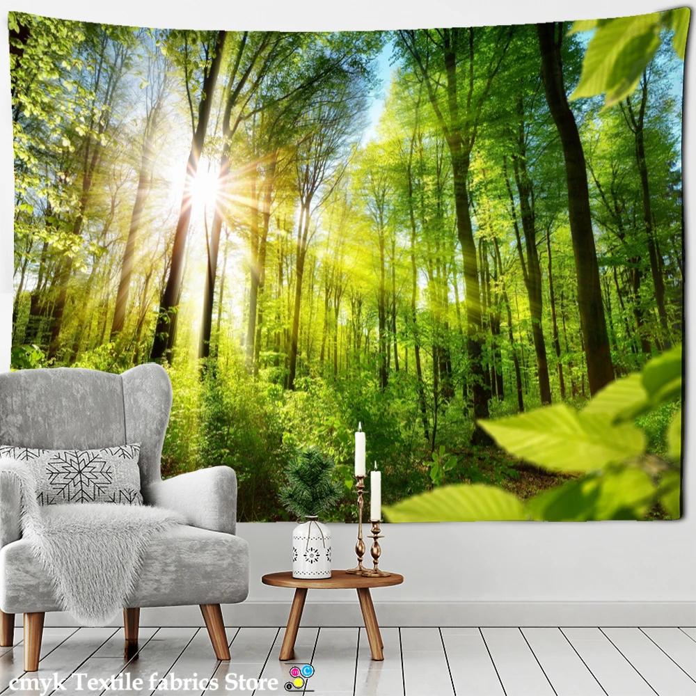 Bamboo Forest Flying Pigeon Path Tapestry Wall Hanging Hippie Tapiz Psychedelic Mystery Simple Natural Home Decor