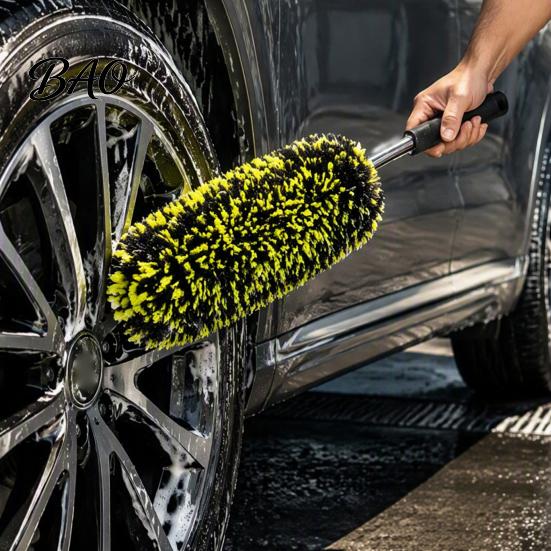 Car Detailing Accessories 1/2/3Pcs Microfiber Wheel Barrel Brush, No Scratch Cleaner with Narrow Gap Cleaning Tool Ergonomic Handle, Tire Rim for