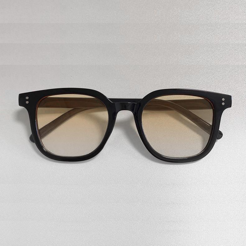 Korean Style Fashionable Black Frame Brown Sunglasses Women's Summer Sun Protection 2024 New round Face Big Face Slimming Net Red Sunglasses