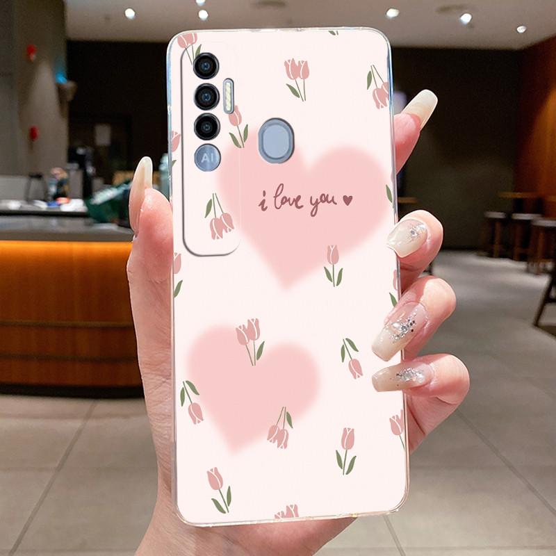 For Tecno Spark 7 Pro 8 8p 8t 9T (India) Cases Butterfly Phone Cover Spark7 7T 7Pro Bag Soft Silicone Transparent TPU Jelly Case