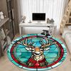1PC Stained Glass Deer Chair Carpet for Office, Indoor Non-Slip Washable  Carpet, Soft Comfortable Mat For Office Room yy250930095