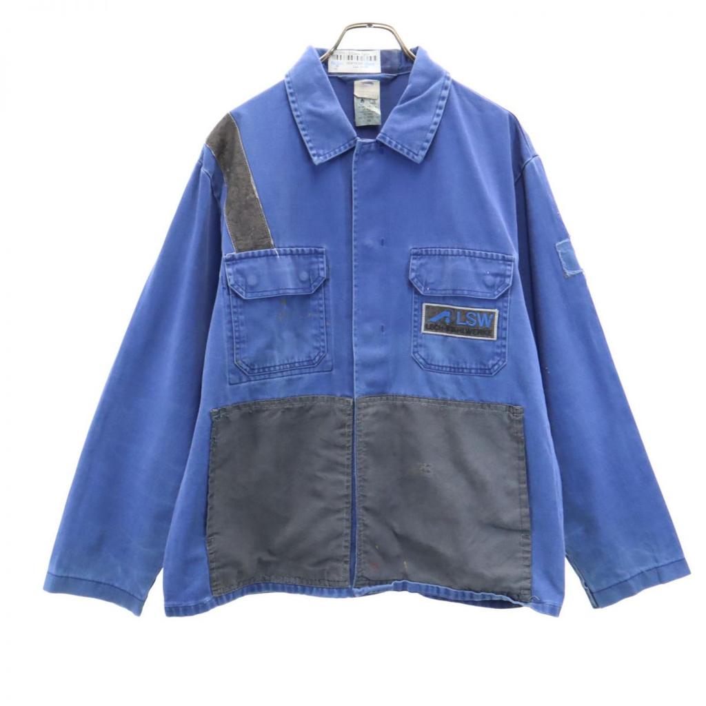 HBSCHOTZ 80s Reflector Eurowork Vintage Work Jacket 56 Blue Men's Used