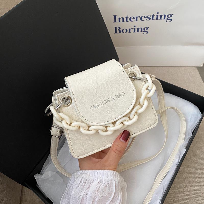 Summer Contrast Mini Bag 2023 New One Shoulder Trend Crossbody Bag Chain Small Square Bag