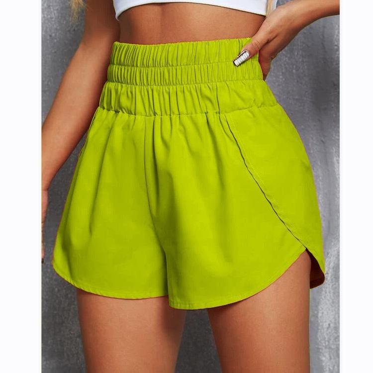Women High Waist Elastic Sports Shorts 2022 Spring Summer
